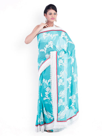 Chhabra Fashion Sky Blue Saree