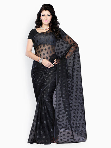 Diva Black Georgette Saree
