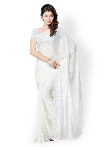 Diva White Saree