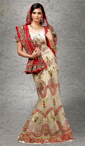 Ivory Net Shimmer Lehenga Choli